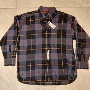 Tommy Hilfiger Mens Long Sleeve Grey Plaid Shirt 100% cotton XL
